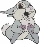 Bambi Thumper And Miss Bunny Romantic And Playful Rabbit Pair Interactions - Filled Embroidery Design - 837