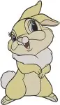 Bambi Miss Bunny Or Thumpers Sister With Easter Eggs And Flowers Spring Theme - Filled Embroidery Design - 845