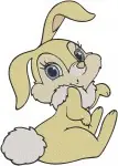Bambi Miss Bunny Or Thumpers Sister With Easter Eggs And Flowers Spring Theme - Filled Embroidery Design - 847