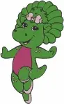 Barney And Friends Barney Baby Bop Bj Hugging And With Hes Group Shots - Filled Embroidery Design - 849