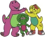 Barney And Friends Barney Baby Bop Bj Hugging And With Hes Group Shots - Filled Embroidery Design - 850