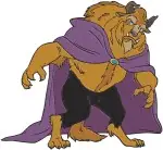 Disney Beauty Beast The Beast Sitting Pensive In Purple Cloak Enchanted Prince Designs - Filled Embroidery Design - 879