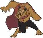 Disney Beauty Beast The Beast Princely Attire Red Cloak Powerful Stance - Filled Embroidery Design - 880