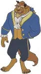 Disney Beauty Beast The Beast Princely Attire Red Cloak Powerful Stance - Filled Embroidery Design - 882