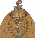 Disney Beauty Beast The Beast Headshots Royal Blue Suit Red Cape Close Ups Bundle - Filled Embroidery Design - 884