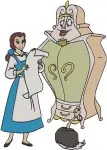 Disney Beauty Beast Belle Reading To Beast Enchanted Objects Mrs Potts Chip - Filled Embroidery Design - 909
