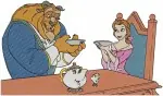 Disney Beauty Beast Belle Reading To Beast Enchanted Objects Mrs Potts Chip - Filled Embroidery Design - 910