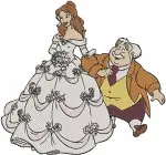 Disney Beauty Beast Belle Beast Maurice Mrs Potts Wedding Family Scenes Designs - Filled Embroidery Design - 933