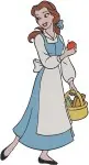 Disney Beauty Beast Belle Reading Writing Holding Rose Intellectual Princess Collection - Filled Embroidery Design - 946