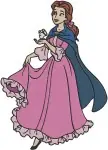Disney Beauty Beast Belle Reading Writing Holding Rose Intellectual Princess Collection - Filled Embroidery Design - 948