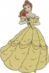 Beauty And The Beast Belle Yellow Ballgown Blue Dress Rose Pink Dress Book - Filled Embroidery Design - 1014