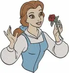 Beauty And The Beast Belle Yellow Ballgown Blue Dress Rose Pink Dress Book - Filled Embroidery Design - 1016