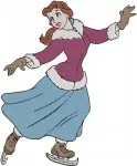 Beauty And The Beast Belle Winter Outfit Ice Skating Blue Dress With Philippe - Filled Embroidery Design - 1022