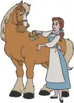 Beauty And The Beast Belle Winter Outfit Ice Skating Blue Dress With Philippe - Filled Embroidery Design - 1025