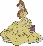 Beauty And The Beast Belle Wedding Dress Friends Yellow Ballgown Portrait - Filled Embroidery Design - 1027