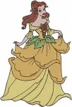 Beauty And The Beast Belle Wedding Dress Friends Yellow Ballgown Portrait - Filled Embroidery Design - 1028