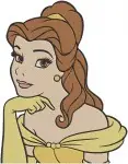 Beauty And The Beast Belle Wedding Dress Friends Yellow Ballgown Portrait - Filled Embroidery Design - 1029
