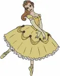 Beauty And The Beast Belle In Yellow Ballgown Elegant Dancing And Posing Collection - Filled Embroidery Design - 1030