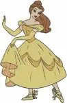 Beauty And The Beast Belle In Yellow Ballgown Elegant Dancing And Posing Collection - Filled Embroidery Design - 1031