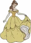 Beauty And The Beast Belle In Yellow Ballgown Elegant Dancing And Posing Collection - Filled Embroidery Design - 1032
