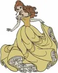 Beauty And The Beast Belle In Yellow Ballgown Elegant Dancing And Posing Collection - Filled Embroidery Design - 1033