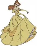 Beauty And The Beast Belle In Her Stunning Yellow Ballgown Various Graceful Poses - Filled Embroidery Design - 1035