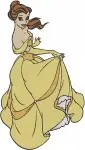 Beauty And The Beast Belle In Her Stunning Yellow Ballgown Various Graceful Poses - Filled Embroidery Design - 1036
