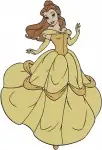 Beauty And The Beast Belle In Her Stunning Yellow Ballgown Various Graceful Poses - Filled Embroidery Design - 1037