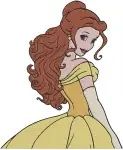 Beauty And The Beast Belle Yellow Ballgown Beautiful Portraits And Full Body Stances - Filled Embroidery Design - 1038
