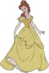 Beauty And The Beast Belle Yellow Ballgown Beautiful Portraits And Full Body Stances - Filled Embroidery Design - 1039