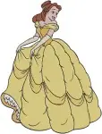 Beauty And The Beast Belle Yellow Ballgown Beautiful Portraits And Full Body Stances - Filled Embroidery Design - 1040