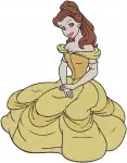 Beauty And The Beast Belle Yellow Ballgown Beautiful Portraits And Full Body Stances - Filled Embroidery Design - 1041