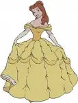 Beauty And The Beast Belle Classic Yellow Ballgown Assortment Of Elegant Poses - Filled Embroidery Design - 1042