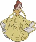 Beauty And The Beast Belle Classic Yellow Ballgown Assortment Of Elegant Poses - Filled Embroidery Design - 1043