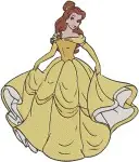 Beauty And The Beast Belle Classic Yellow Ballgown Assortment Of Elegant Poses - Filled Embroidery Design - 1044