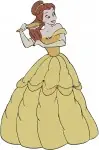 Beauty And The Beast Belle Classic Yellow Ballgown Assortment Of Elegant Poses - Filled Embroidery Design - 1045