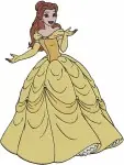 Beauty And The Beast Belle Yellow Ballgown Dynamic Dancing And Graceful Posing Set - Filled Embroidery Design - 1046