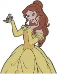Beauty And The Beast Belle Yellow Ballgown Dynamic Dancing And Graceful Posing Set - Filled Embroidery Design - 1049