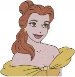 Beauty And The Beast Belle Yellow Ballgown Portrait Shots And Full Figure Elegance - Filled Embroidery Design - 1050
