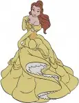 Beauty And The Beast Belle Yellow Ballgown Portrait Shots And Full Figure Elegance - Filled Embroidery Design - 1052