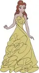 Beauty And The Beast Belle Yellow Ballgown Portrait Shots And Full Figure Elegance - Filled Embroidery Design - 1053