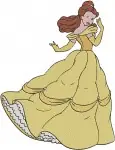 Beauty And The Beast Belle Yellow Ballgown Collection Portraits And Graceful Stances - Filled Embroidery Design - 1056