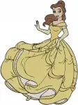 Beauty And The Beast Belle Yellow Ballgown Elegant Sitting And Standing Poses - Filled Embroidery Design - 1058