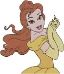 Beauty And The Beast Belle Yellow Ballgown Elegant Sitting And Standing Poses - Filled Embroidery Design - 1060