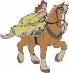 Beauty And The Beast Belle Portraits Blue Dress And Winter Outfit With Philippe - Filled Embroidery Design - 1071