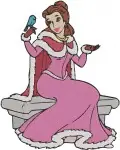 Beauty And The Beast Belle Blue Dress With Philippe And Pink Dress Rose - Filled Embroidery Design - 1079