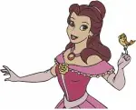 Beauty And The Beast Belle Pink Dress Rose Blue Dress Sheep Ballgown Butterfly - Filled Embroidery Design - 1082