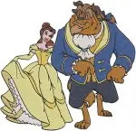 Beauty And The Beast Belle Yellow Ballgown Dancing With Beast Romantic Couples - Filled Embroidery Design - 1083