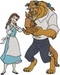 Beauty And The Beast Belle And Beast Tender Moments Close Up Portraits Interactions - Filled Embroidery Design - 1087