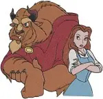 Beauty And The Beast Belle And Beast Tender Moments Close Up Portraits Interactions - Filled Embroidery Design - 1090